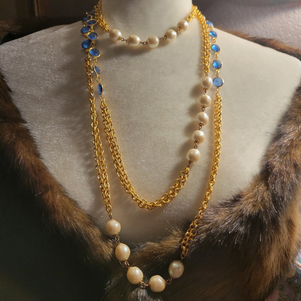 Sapphire/ Pearl Necklace
